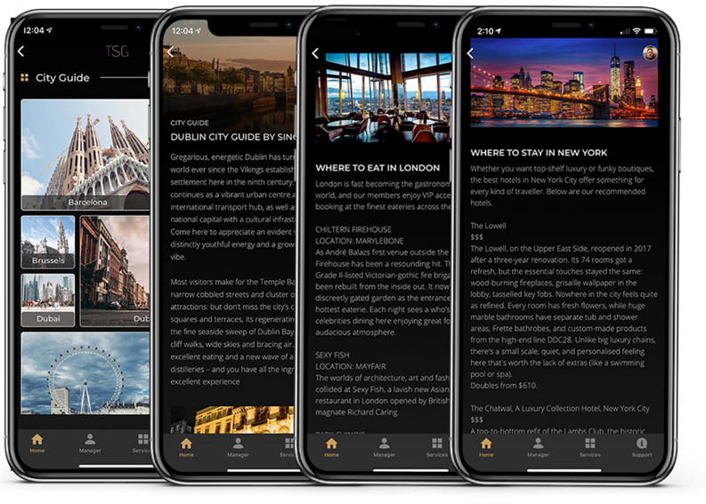 city guides in concierge app